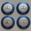 original.jpeg 4 pcs (Set) 56mm - 2.20inch Silver & Blue Mercedes Benz Wheel Center Hub Caps Stickers