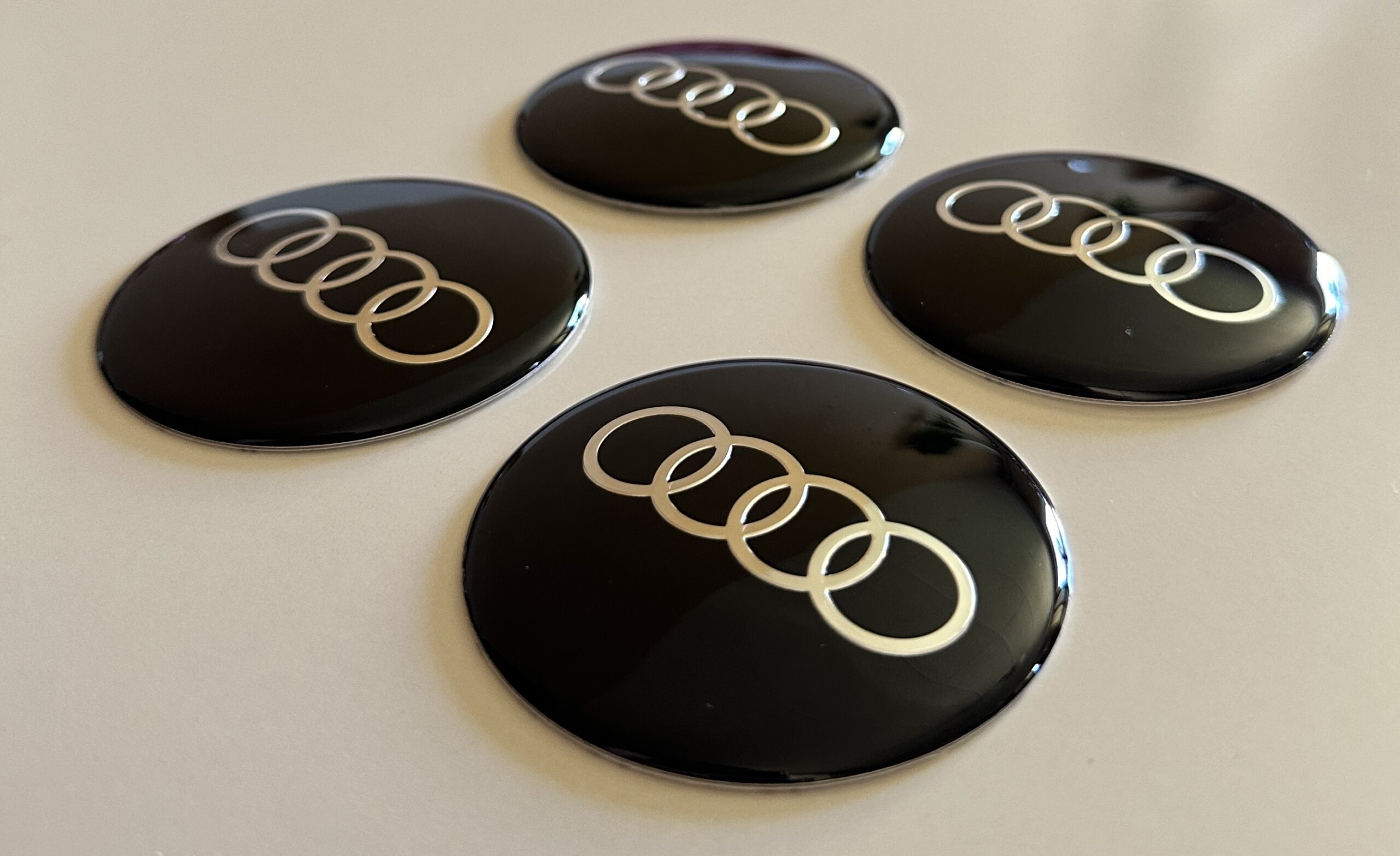 original.jpeg 4 pcs (Set) 65mm - 2.56inch Black Audi Wheel Center Hub Caps Stickers