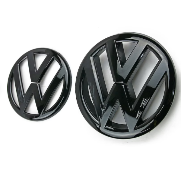 original.png 2 pcs Front & Back (Set) Volkswagen Glossy Black Front Grill Badge + Rear Trunk Lid Emblem Logo for Golf MK6