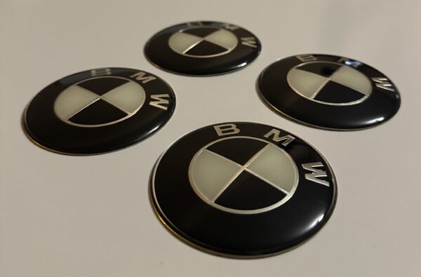 original.jpeg 4 pcs (Set) 65mm - 2.56inch Black & White BMW Wheel Center Hub Caps Stickers