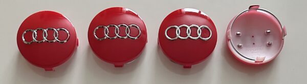 original.jpeg 4 pcs (Set) 60mm - 2.36inch Glossy Red Audi Wheel Center Hub Caps (4B0601170)