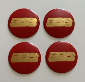 original.jpeg 4 pcs (Set) 65mm - 2.56inch Red & Gold BBS Wheel Center Hub Caps Stickers