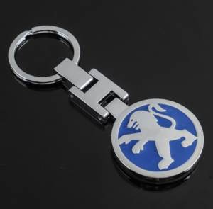 1 pcs High Quality Blue Peugeot Metal Keychain