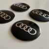 original.jpeg 4 pcs (Set) 65mm - 2.56inch Black Audi Wheel Center Hub Caps Stickers with Outer Ring