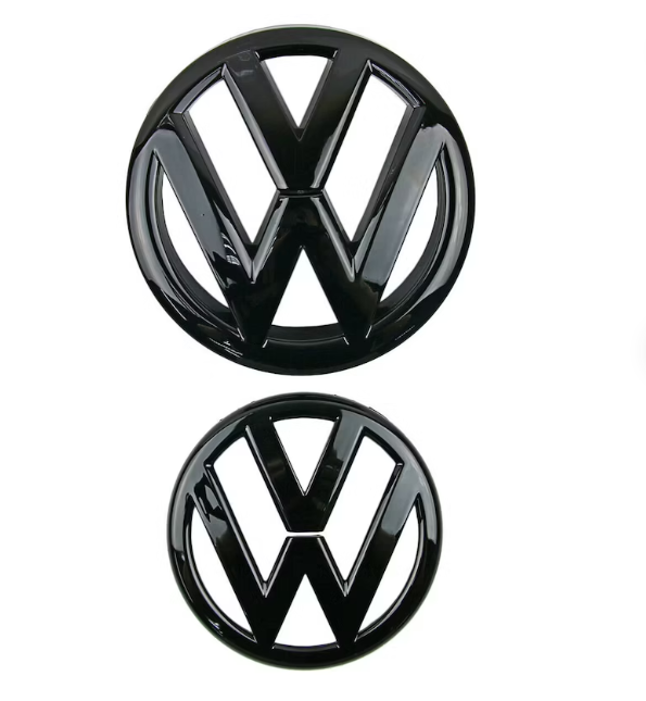 original.png 2 pcs Front & Back (Set) Volkswagen Glossy Black Front Grill Badge + Rear Trunk Lid Emblem Logo for Golf MK6