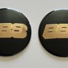 4 pcs (Set) 80mm - 3.15inch Black & Gold BBS Wheel Center Hub Caps Stickers