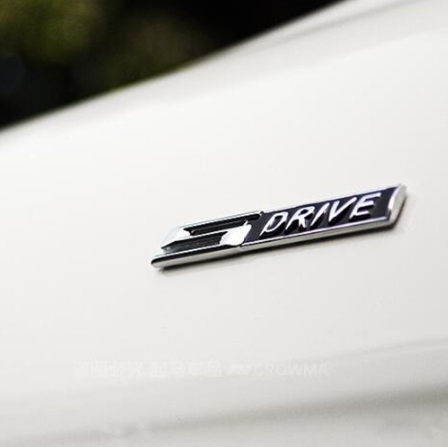 original.png 1 pcs Black & Silver BMW S Drive Emblem Sticker Metal