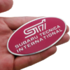 1 pcs Pink Subaru STI Emblem Sticker Metal