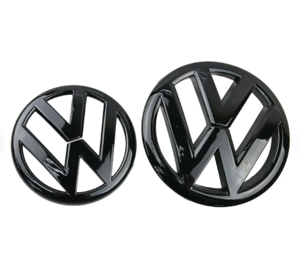 original.png 2 pcs Front & Back (Set) Volkswagen Glossy Black Front Grill Badge + Rear Trunk Lid Emblem Logo for Golf MK6
