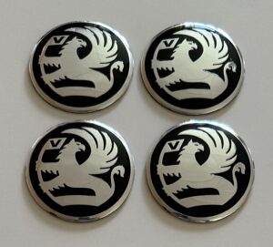 4 pcs (Set) 56mm - 2.20inch Black Vauxhall Wheel Center Hub Caps Stickers