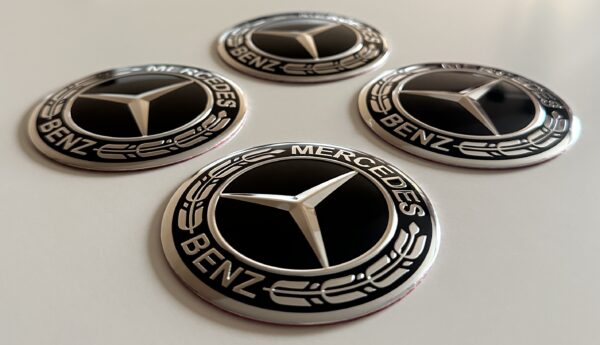 original.jpeg 4 pcs (Set) 75mm - 2.95inch Black Mercedes Benz Wheel Center Hub Caps Stickers
