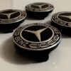 4 pcs (Set) 75mm - 2.95inch Black Mercedes Benz Wheel Center Hub Caps