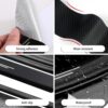 4 pcs Carbon Fiber Car Door Sill Scuff Protector Set for Volvo - Anti-Scratch Strip
