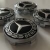 original.jpeg 4 pcs (Set) 60mm - 2.36inch Black Mercedes Benz Wheel Center Hub Caps with Silver Caps