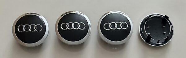 original.jpeg 4 pcs (Set) 69mm - 2.72inch Black & Silver Audi Wheel Center Hub Caps