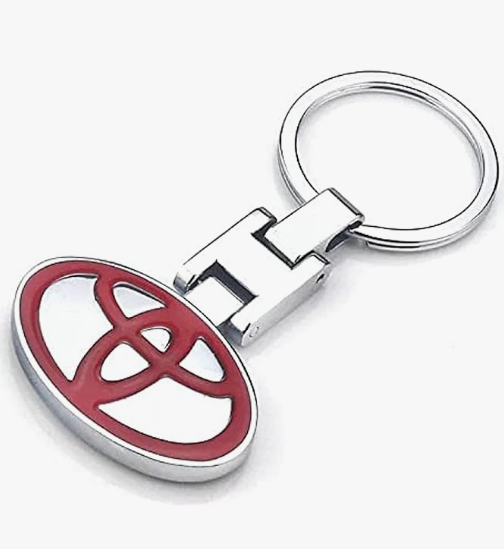 original.png 1 pcs High Quality Red & Silver Toyota Metal Keychain