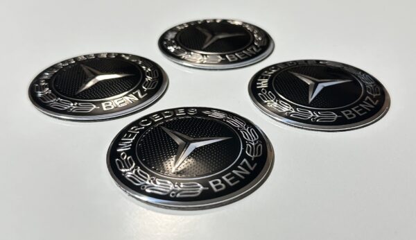 original.jpeg 4 pcs (Set) 56mm - 2.20inch Black Mercedes Benz Wheel Center Hub Caps Stickers - Classic Look