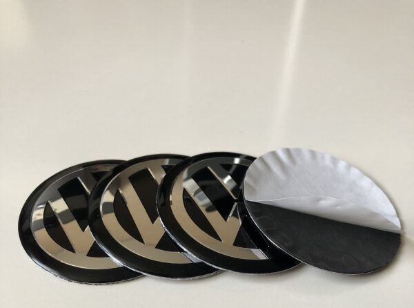 original.jpeg 4 pcs (Set) 65mm - 2.56inch Black Volkswagen Wheel Center Hub Caps Stickers