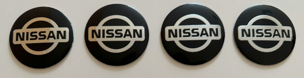 4 pcs (Set) 56mm - 2.20inch Black Nissan Wheel Center Hub Caps Stickers