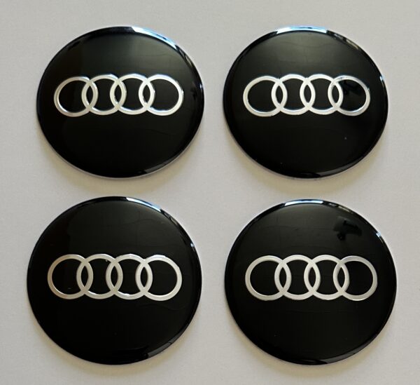 original.jpeg 4 pcs (Set) 65mm - 2.56inch Black Audi Wheel Center Hub Caps Stickers