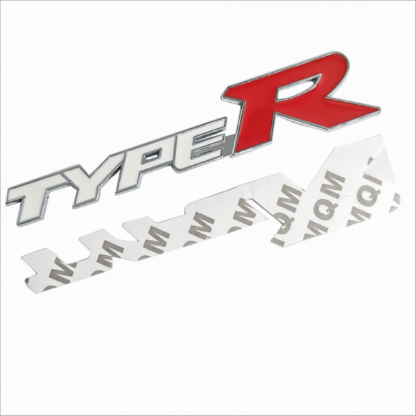 original.png 1 pcs White & Red Honda Type R Metal Emblem Sticker