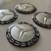 original.jpeg 4 pcs (Set) 65mm - 2.56inch Silver & Black Mercedes Benz Wheel Center Hub Caps Stickers