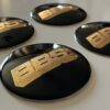 4 pcs (Set) 80mm - 3.15inch Black & Gold BBS Wheel Center Hub Caps Stickers