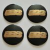 4 pcs (Set) 80mm - 3.15inch Black & Gold BBS Wheel Center Hub Caps Stickers