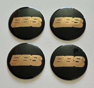 original.jpeg 4 pcs (Set) 80mm - 3.15inch Black & Gold BBS Wheel Center Hub Caps Stickers