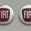 4 pcs (Set) 56mm - 2.20inch Silver & Red Fiat Wheel Center Hub Caps Stickers