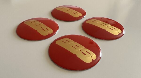 original.jpeg 4 pcs (Set) 65mm - 2.56inch Red & Gold BBS Wheel Center Hub Caps Stickers