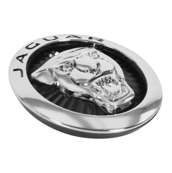 1 pcs Black & Silver Jaguar Logo Hood Emblem