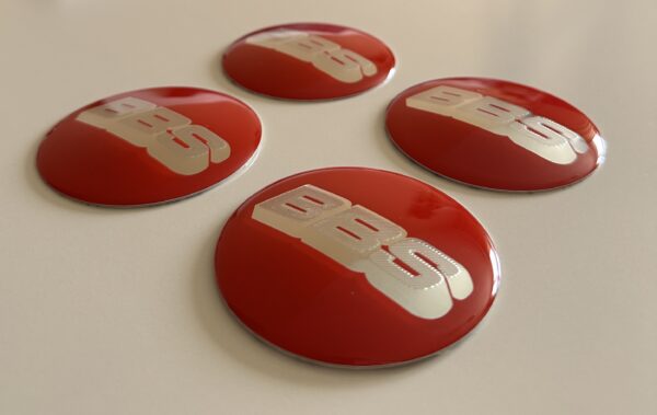 original.jpeg 4 pcs (Set) 70mm - 2.75inch Red & Silver BBS Wheel Center Hub Caps Stickers