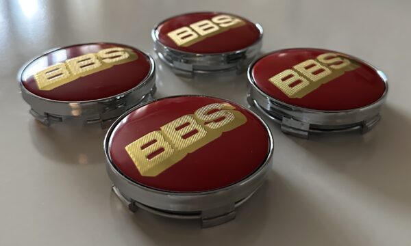 original.jpeg 4 pcs (Set) 60mm - 2.36inch Red & Gold BBS Wheel Center Hub Caps
