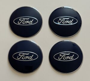 4 pcs (Set) 65mm - 2.56inch Dark Blue Ford Wheel Center Hub Caps Stickers