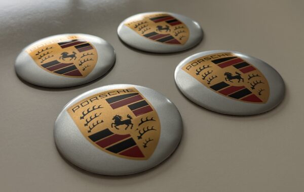 original.jpeg 4 pcs (Set) 56mm - 2.20inch Silver Porsche Wheel Center Hub Caps Stickers
