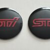 original.jpeg 4 pcs (Set) 56mm - 2.20inch Black & Red Subaru STI Wheel Center Hub Caps Stickers