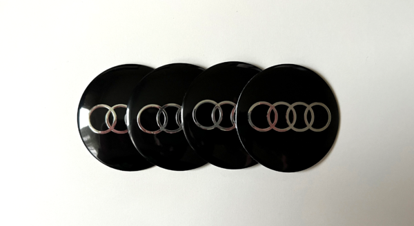 original.png 4 pcs (Set) 56mm - 2.20inch Black Audi Wheel Center Hub Caps Stickers