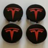 original.jpeg 4 pcs (Set) 58mm - 2.28inch Black & Red Tesla Wheel Center Hub Caps