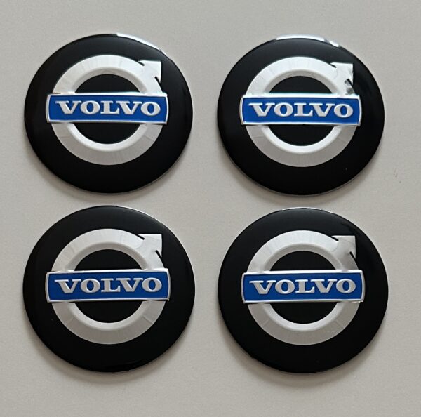 original.jpeg 4 pcs (Set) 56mm - 2.20inch Black Volvo wtih Blue Logo Wheel Center Hub Caps Stickers