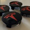 original.jpeg 4 pcs (Set) 58mm - 2.28inch Black & Red Tesla Wheel Center Hub Caps
