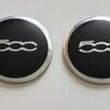 original.jpeg 4 pcs (Set) 56mm - 2.20inch Black & Silver Fiat 500 Wheel Center Hub Caps Stickers