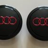 original.jpeg 4 pcs (Set) 69mm - 2.72inch Black & Red Audi Wheel Center Hub Caps