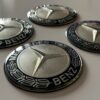 original.jpeg 4 pcs (Set) 75mm - 2.95inch Silver & Blue Mercedes Benz Wheel Center Hub Caps Stickers