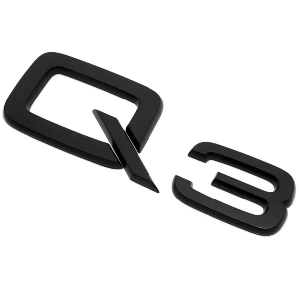 original.png 1 pcs Glossy Black Audi Q3 Emblem Sticker