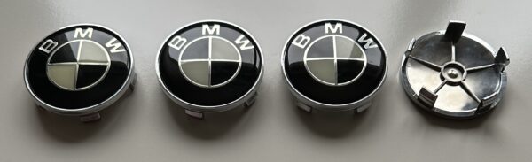 original.jpeg 4 pcs (Set) 68mm - 2.68inch Black & White BMW Wheel Center Hub Caps