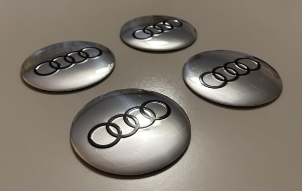 original.jpeg 4 pcs (Set) 56mm - 2.20inch Glossy Silver Audi Wheel Center Hub Caps Stickers