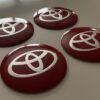 4 pcs (Set) 56mm - 2.20inch Red Toyota Wheel Center Hub Caps Stickers
