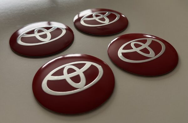 4 pcs (Set) 56mm - 2.20inch Red Toyota Wheel Center Hub Caps Stickers