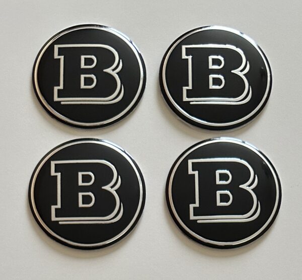 original.jpeg 4 pcs (Set) 56mm - 2.20inch Black BRABUS Wheel Center Hub Caps Stickers